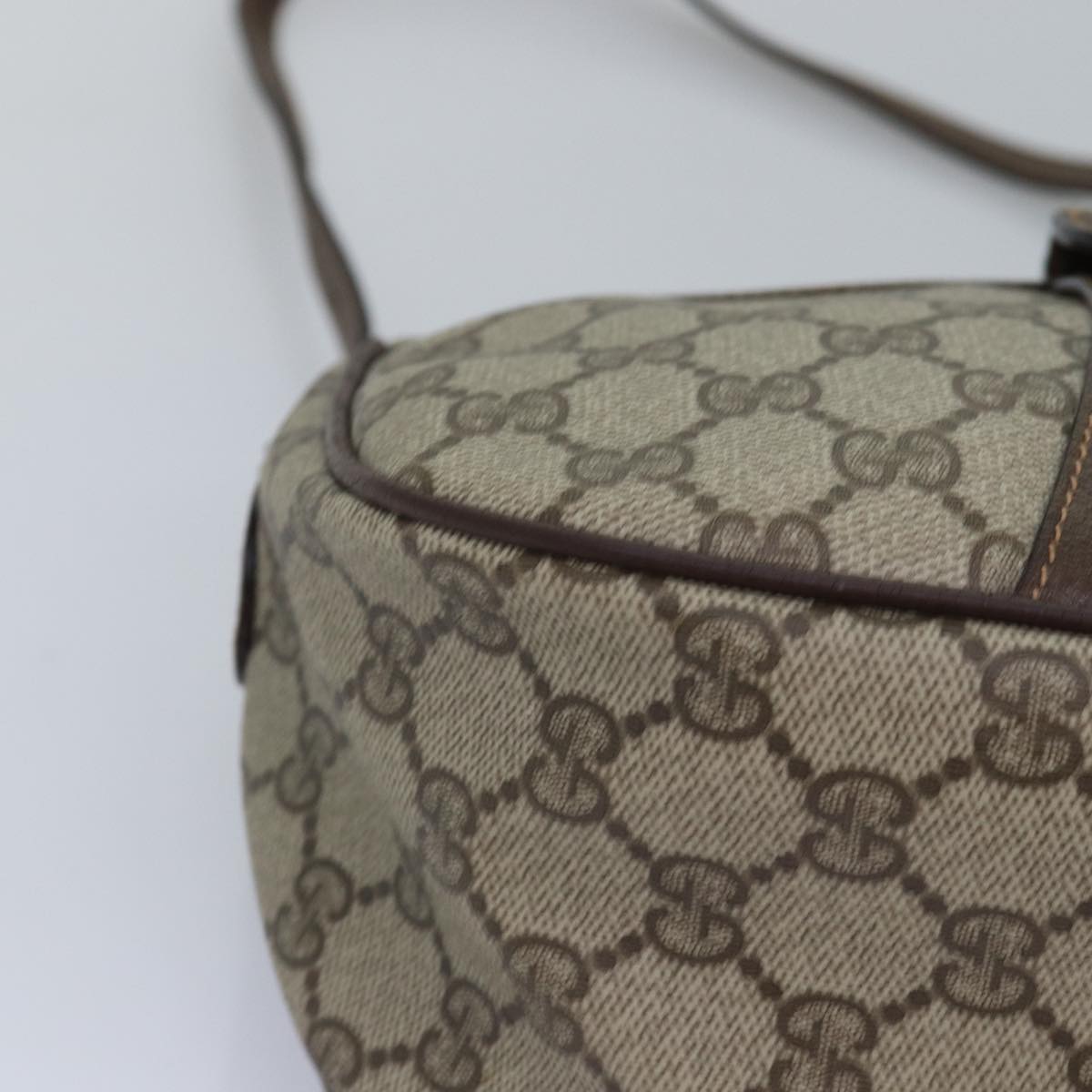 GUCCI GG Supreme Web Sherry Line Shoulder Bag PVC Beige 89 02 032 yk13060