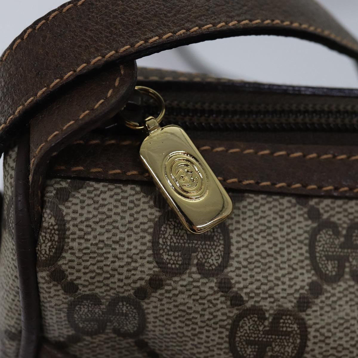 GUCCI GG Supreme Web Sherry Line Shoulder Bag PVC Beige 89 02 032 yk13060