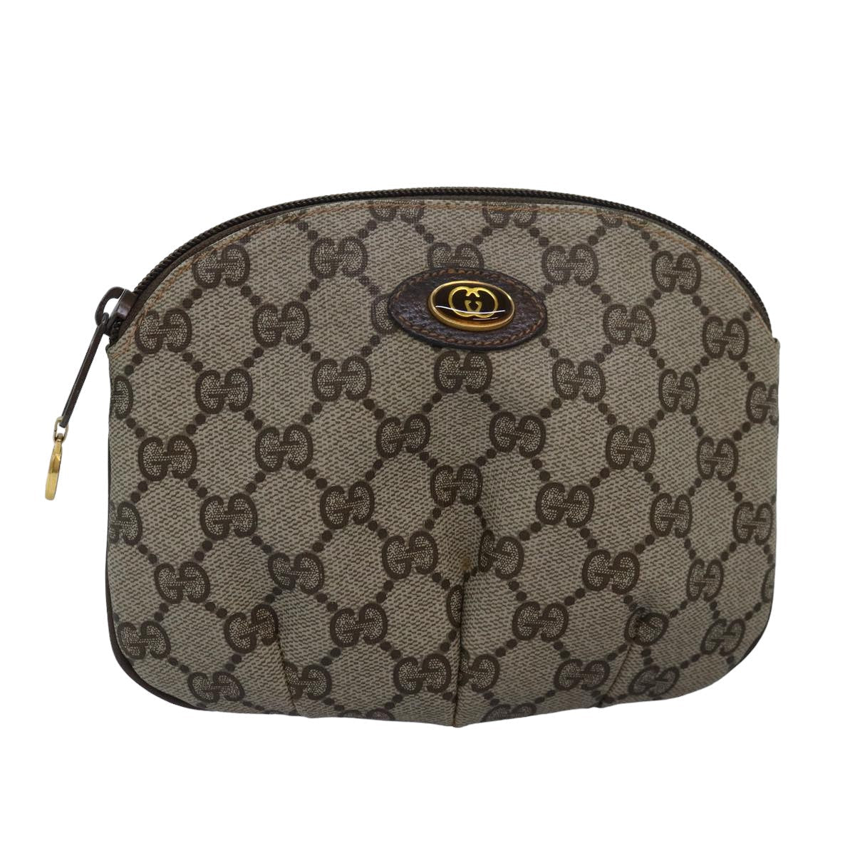 GUCCI GG Supreme Pouch PVC Leather Beige 89 01 017 yk13062