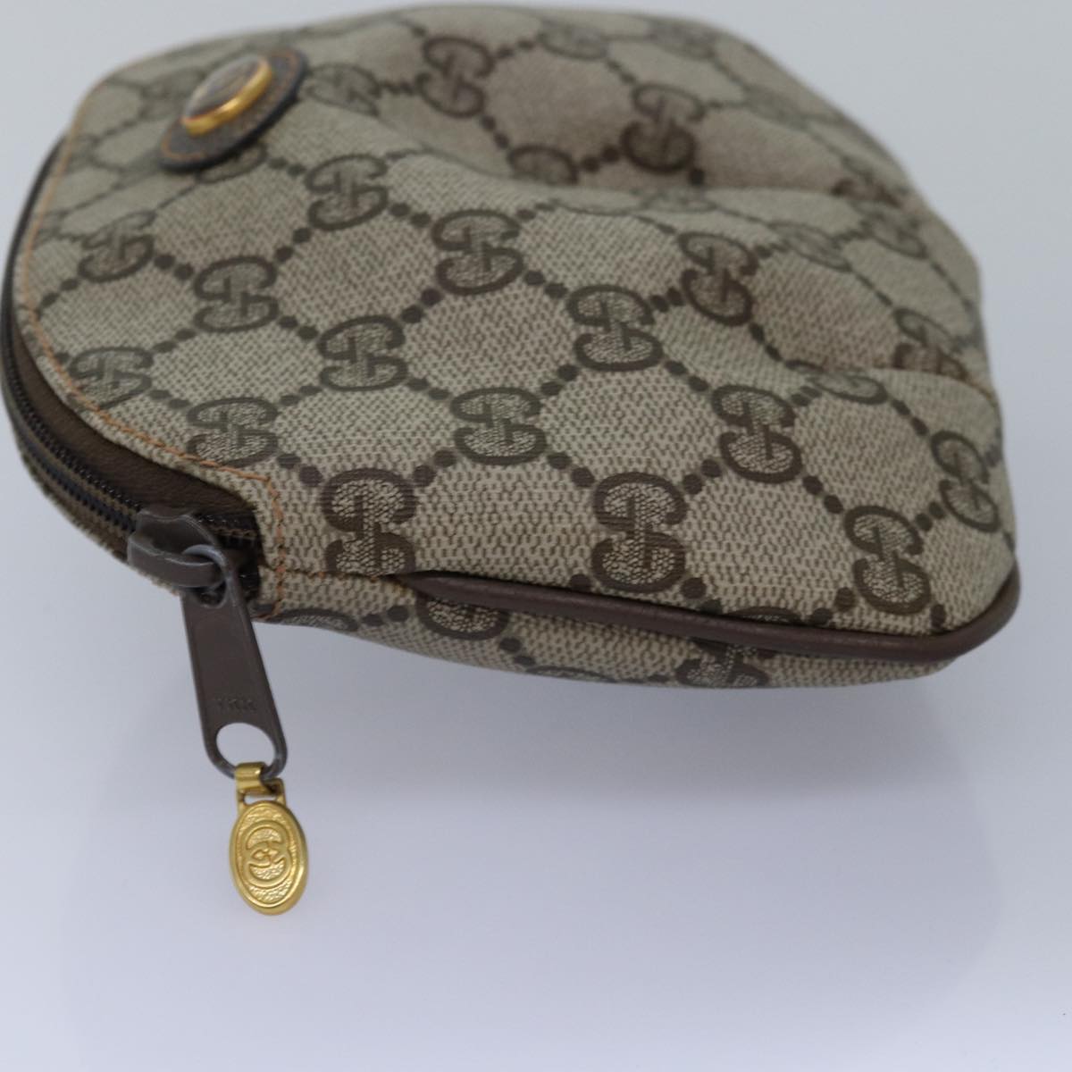 GUCCI GG Supreme Pouch PVC Leather Beige 89 01 017 yk13062
