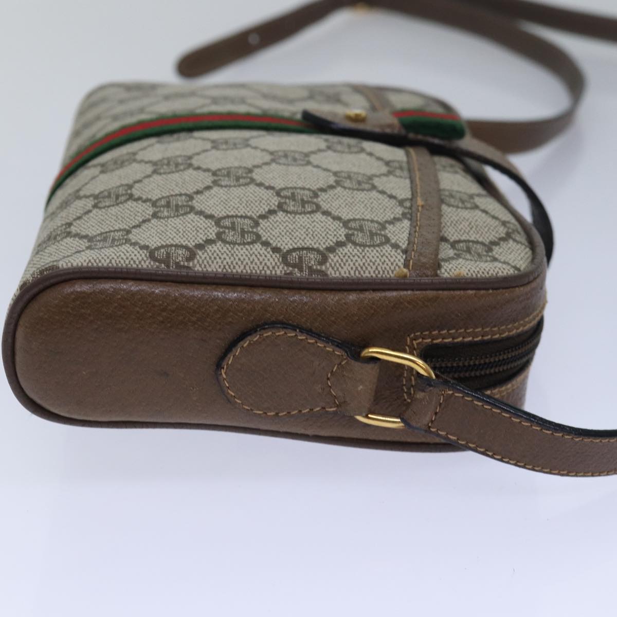 GUCCI GG Supreme Web Sherry Line Shoulder Bag PVC Beige 89 02 055 yk13076
