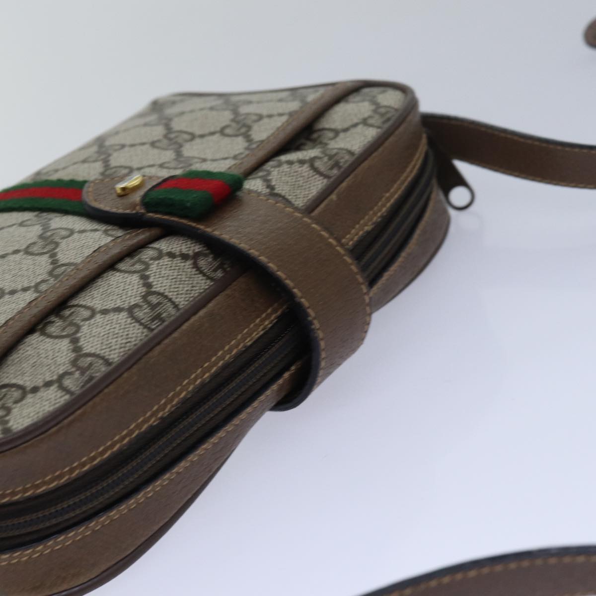 GUCCI GG Supreme Web Sherry Line Shoulder Bag PVC Beige 89 02 055 yk13076