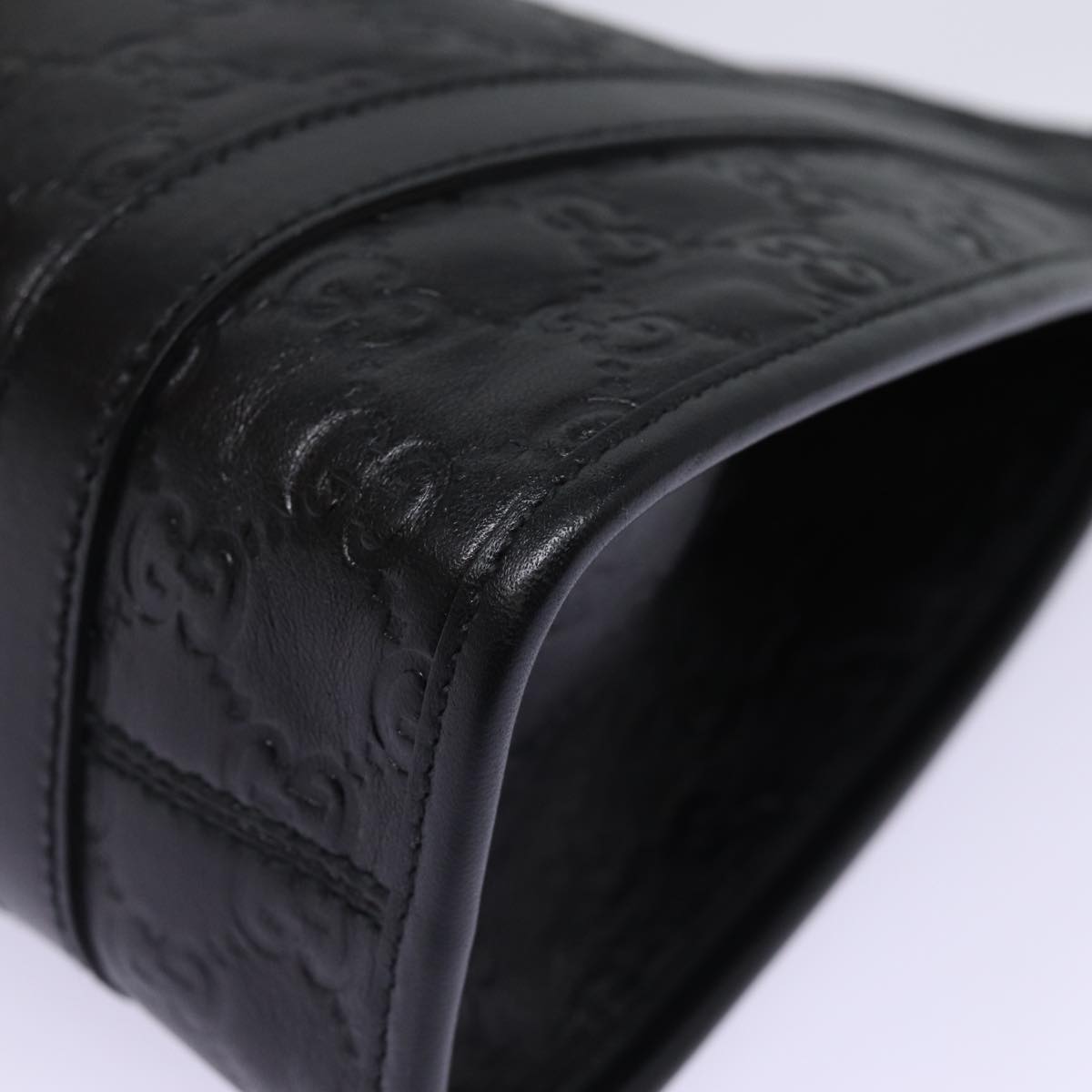 GUCCI Jackie GG Canvas Guccissima Hand Bag Black 203495 yk13098