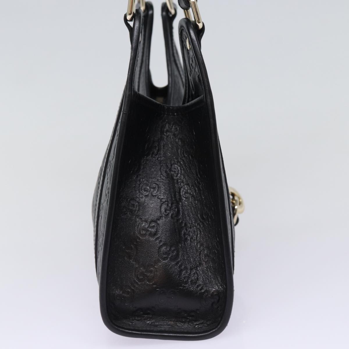 GUCCI Jackie GG Canvas Guccissima Hand Bag Black 203495 yk13098
