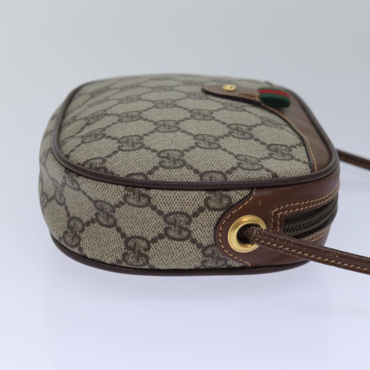 GUCCI GG Supreme Web Sherry Line Shoulder Bag PVC Beige 007 754 yk13102