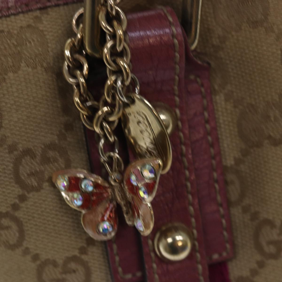 GUCCI GG Canvas Sherry Line Hand Bag Beige Pink 139261 yk13116