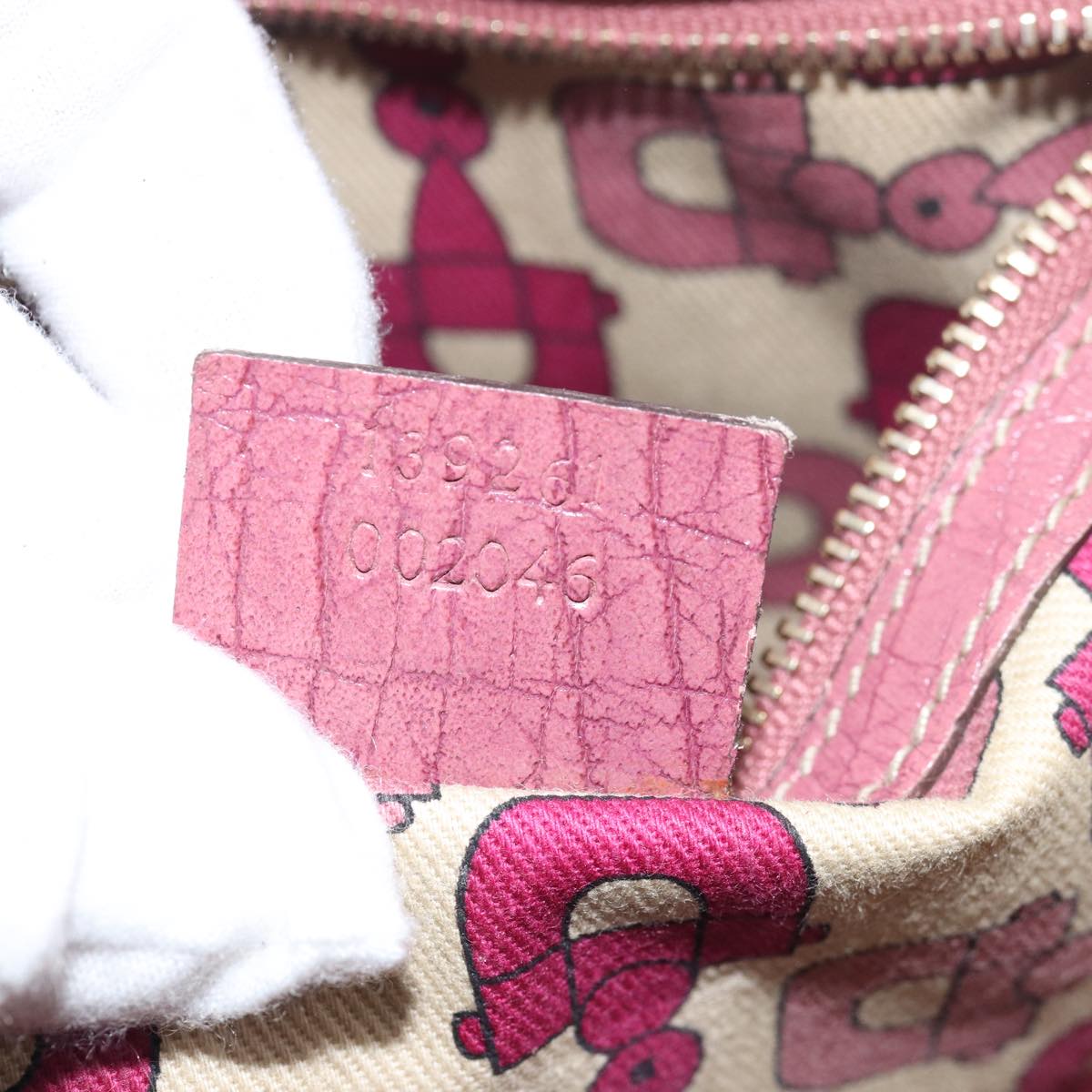 GUCCI GG Canvas Sherry Line Hand Bag Beige Pink 139261 yk13116
