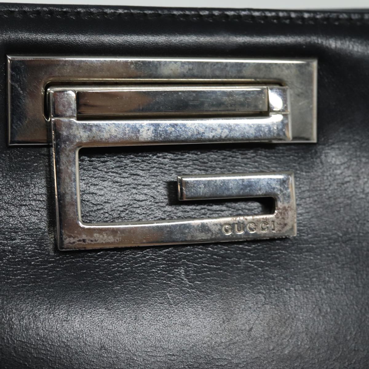 GUCCI Shoulder Bag Leather Black 001 3038 yk13123