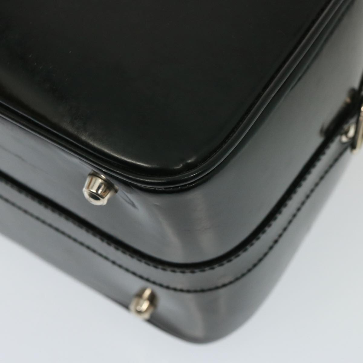 GUCCI Bamboo Vanity Hand Bag Enamel 2way Black 013 122 2491 yk13124