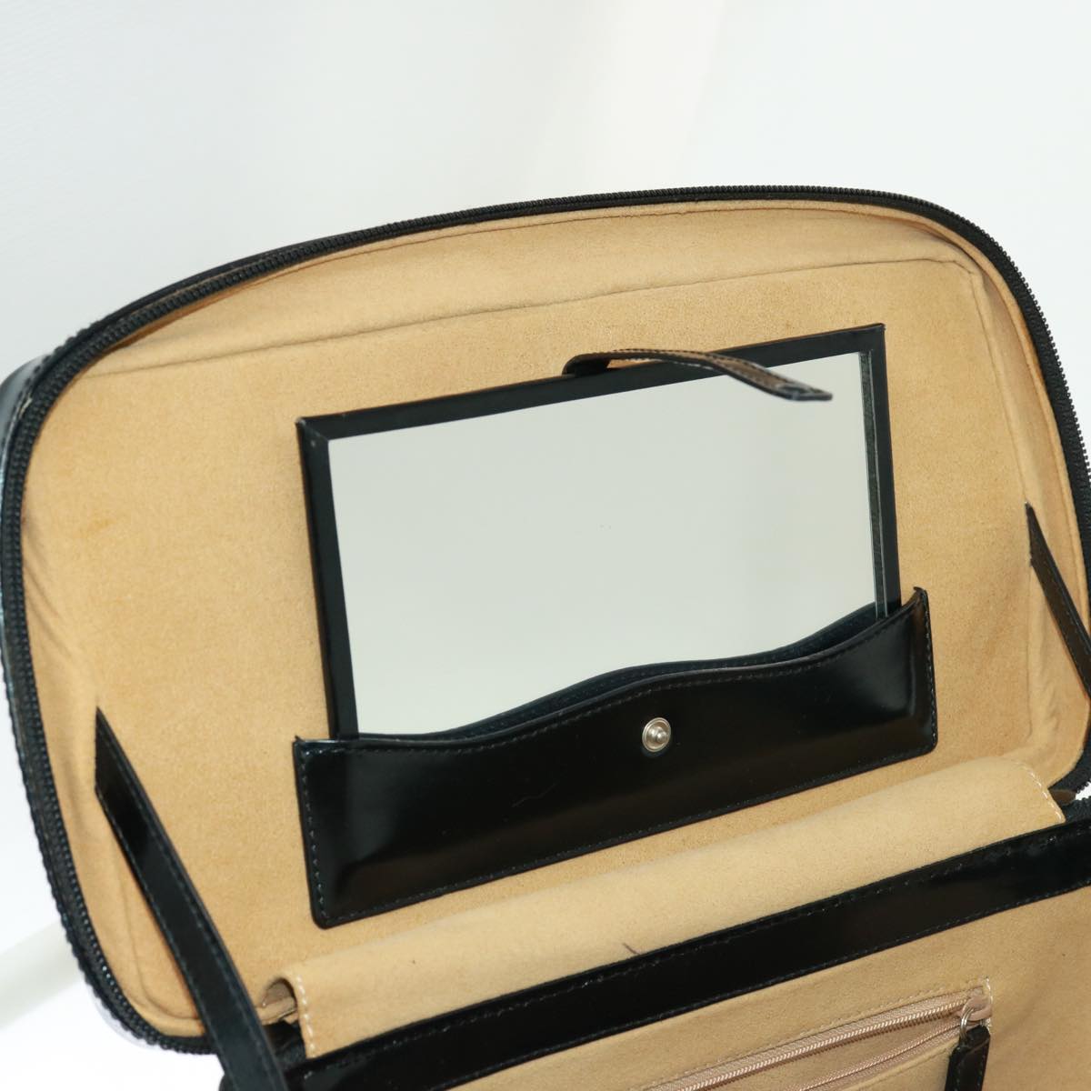 GUCCI Bamboo Vanity Hand Bag Enamel 2way Black 013 122 2491 yk13124