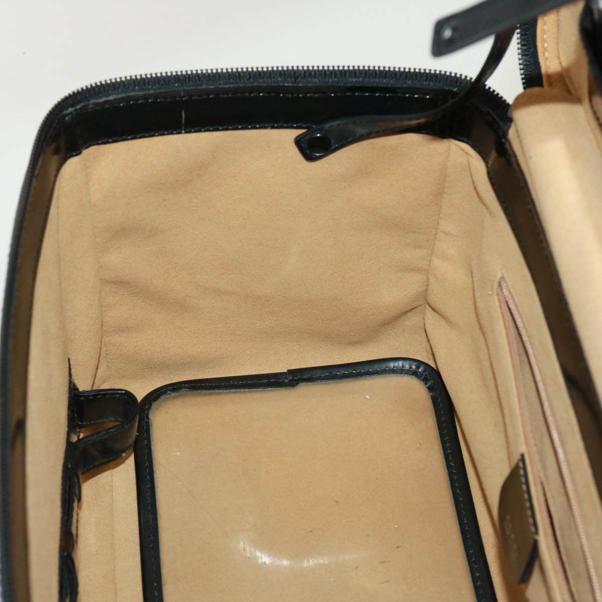 GUCCI Bamboo Vanity Hand Bag Enamel 2way Black 013 122 2491 yk13124