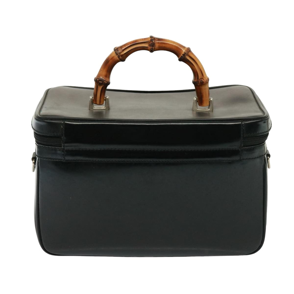 GUCCI Bamboo Vanity Hand Bag Enamel 2way Black 013 122 2491 yk13124