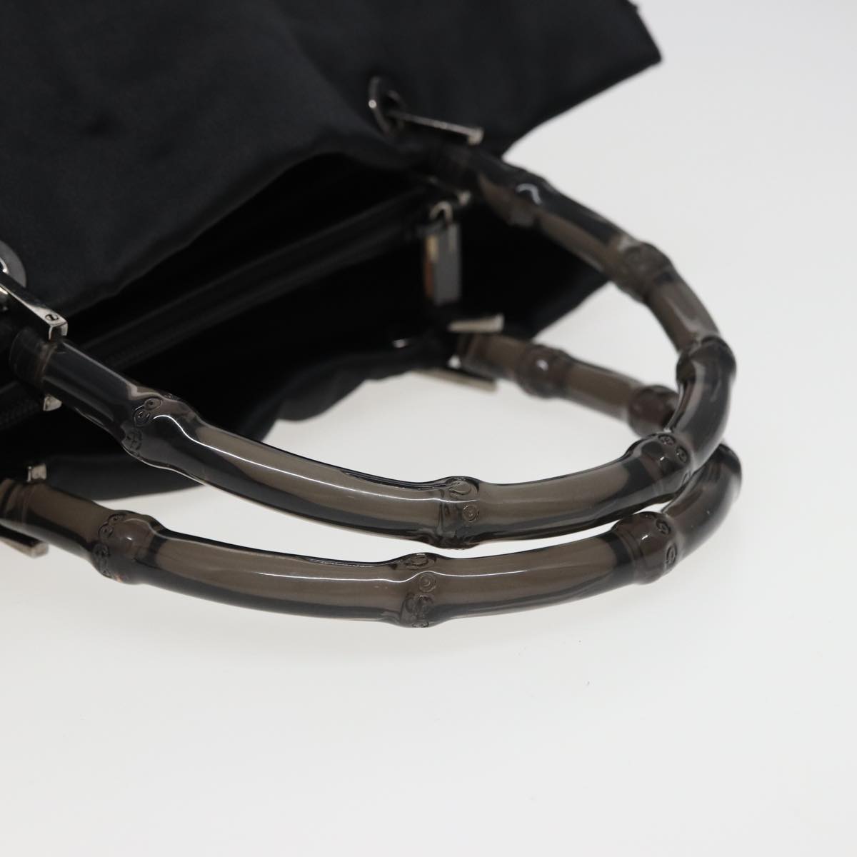 GUCCI Bamboo Hand Bag Satin Black 002 1010 002020 yk13177