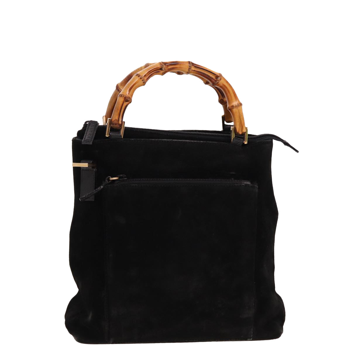 GUCCI Bamboo Hand Bag Suede Black 000 2265 0581 yk13191