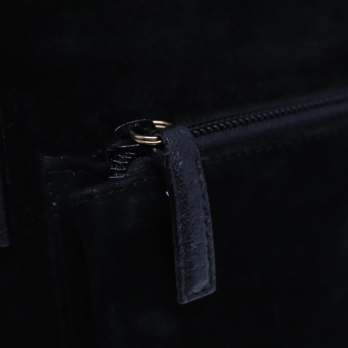 GUCCI Bamboo Hand Bag Suede Black 000 2265 0581 yk13191