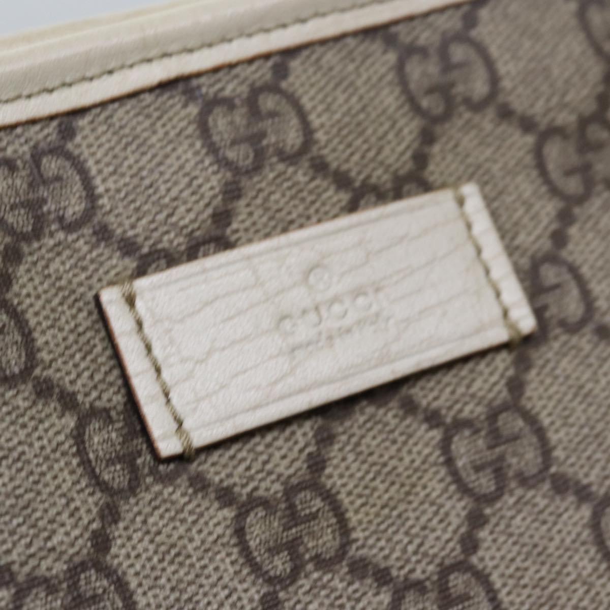 GUCCI GG Supreme Tote Bag PVC Leather Beige 114595 yk13216