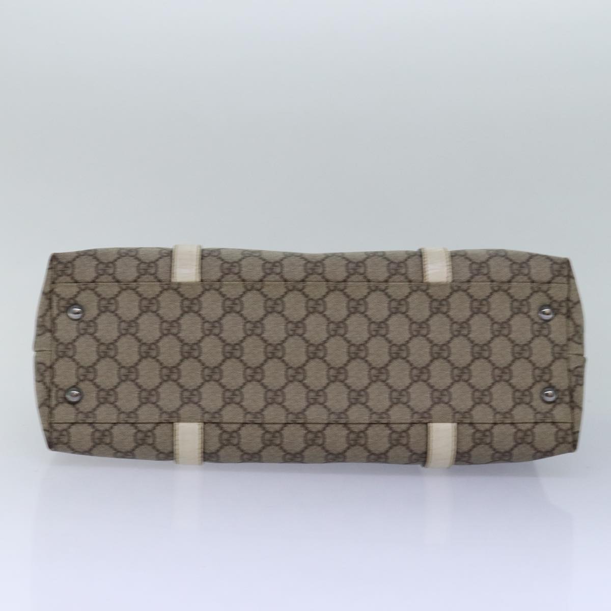 GUCCI GG Supreme Tote Bag PVC Leather Beige 114595 yk13216