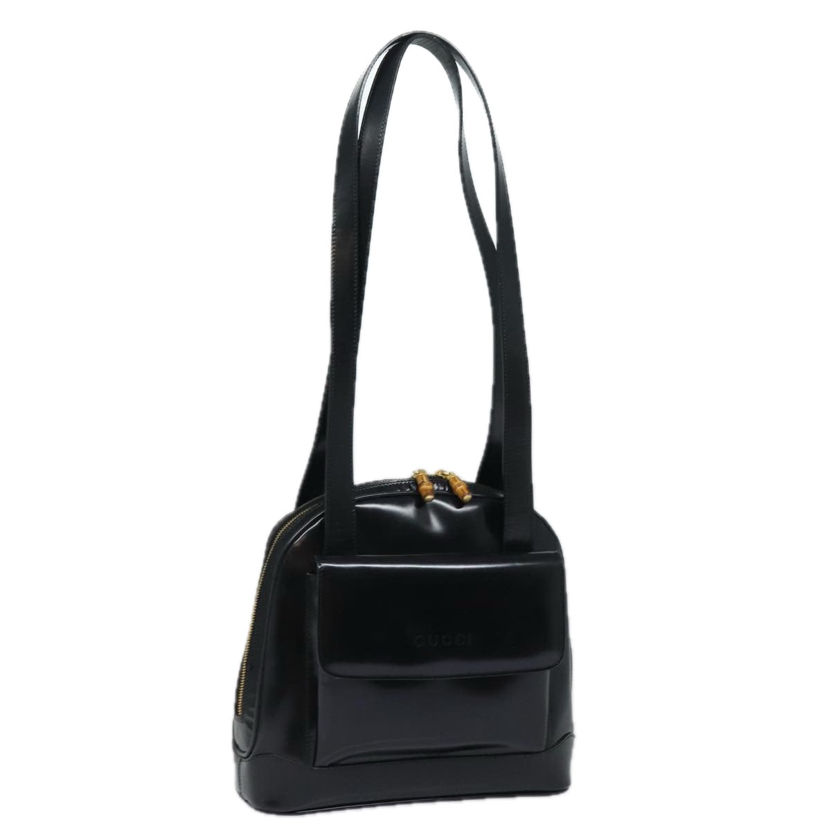 GUCCI Shoulder Bag Leather Black yk13258