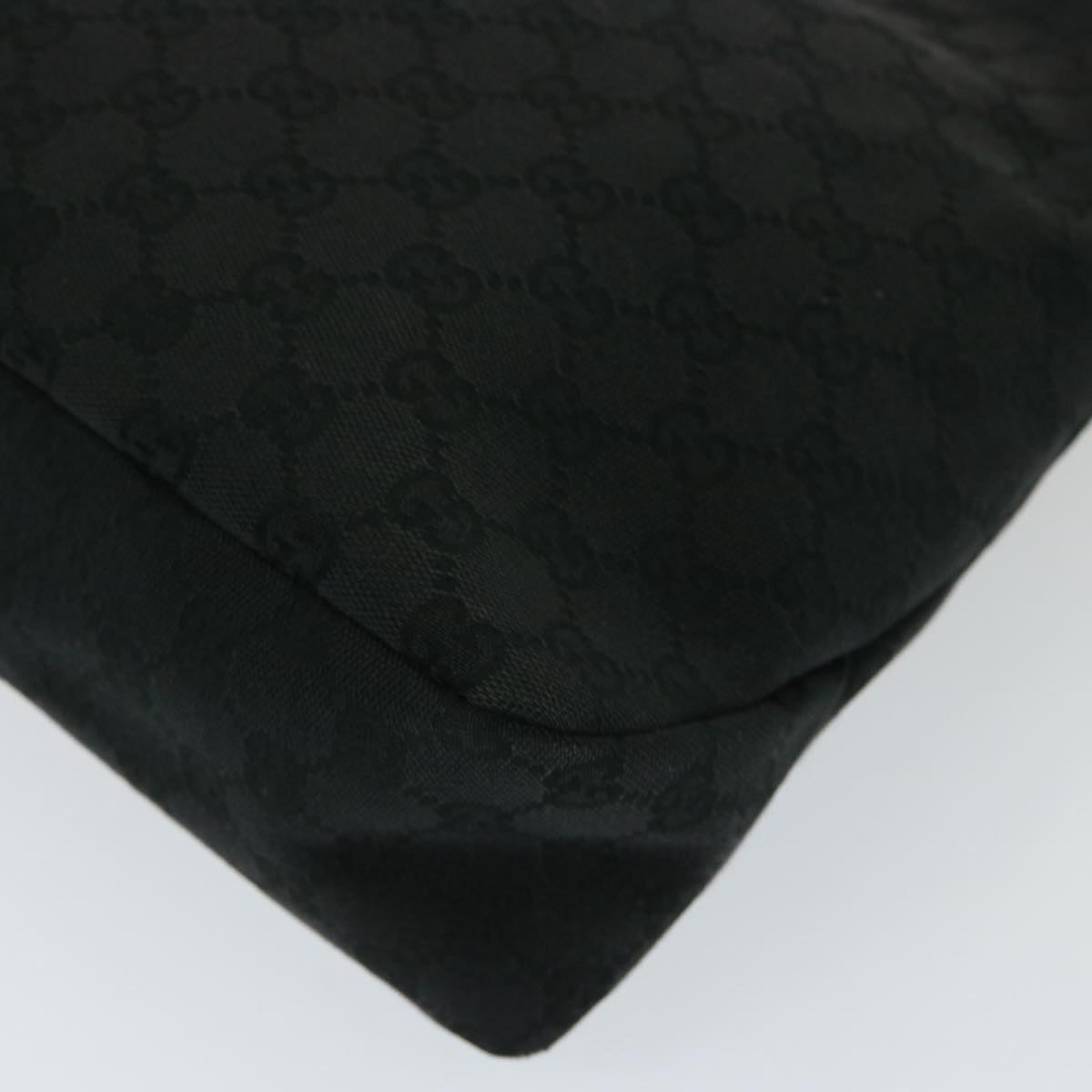 GUCCI GG Canvas Horsebit Shoulder Bag Black 115867 yk13263