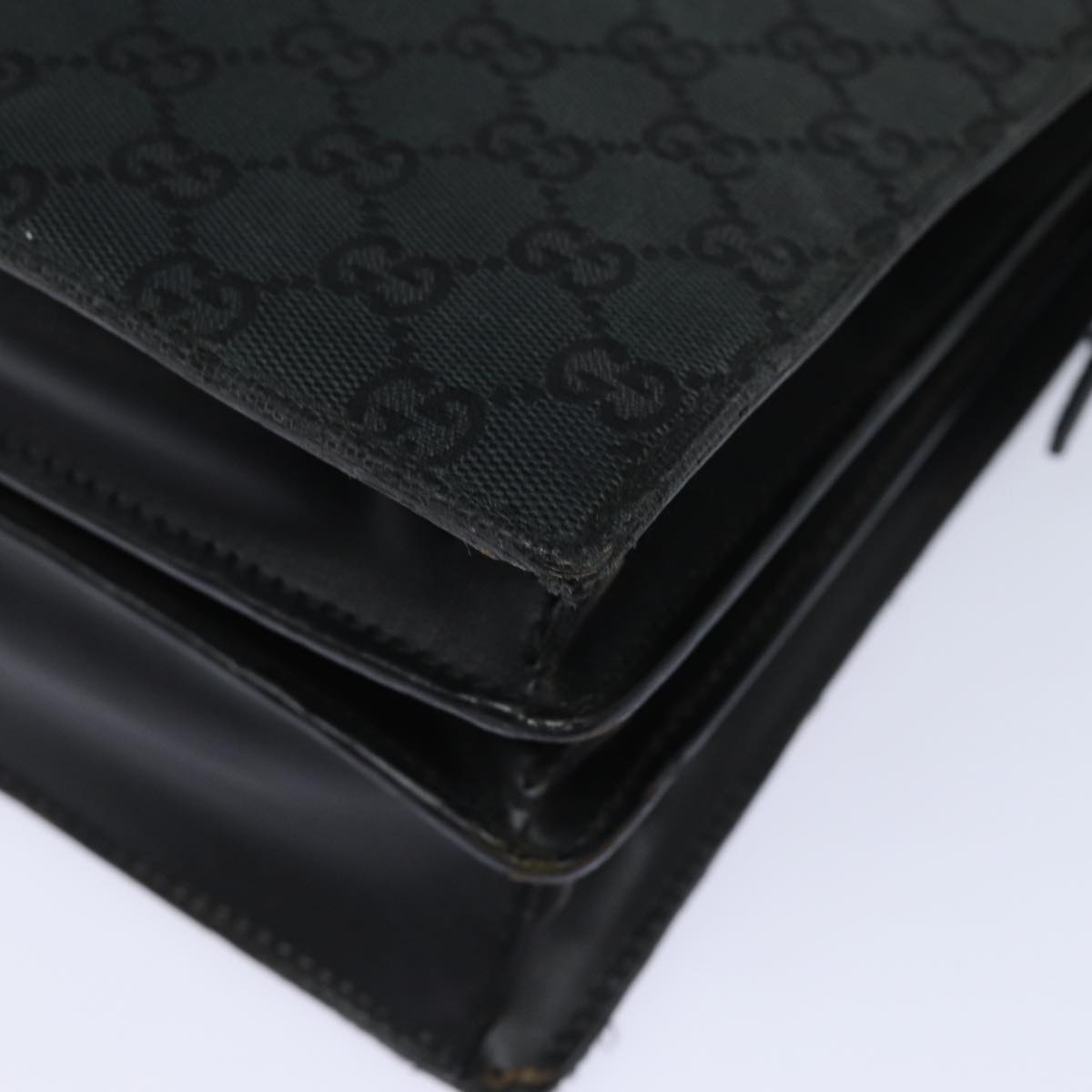 GUCCI GG Canvas Hand Bag Black 015 3708 yk13270