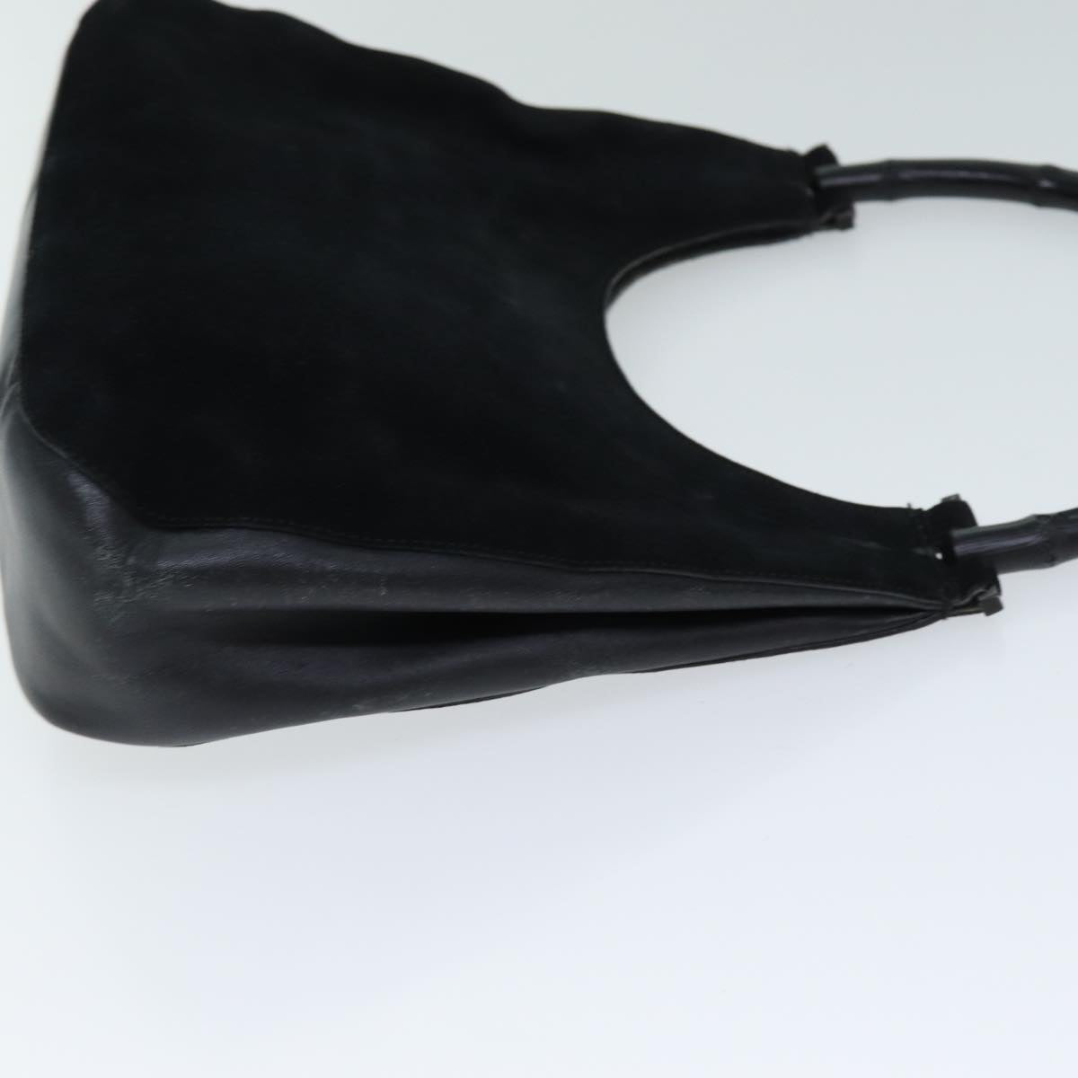 GUCCI Bamboo Shoulder Bag Suede Black 001 3739 yk13295