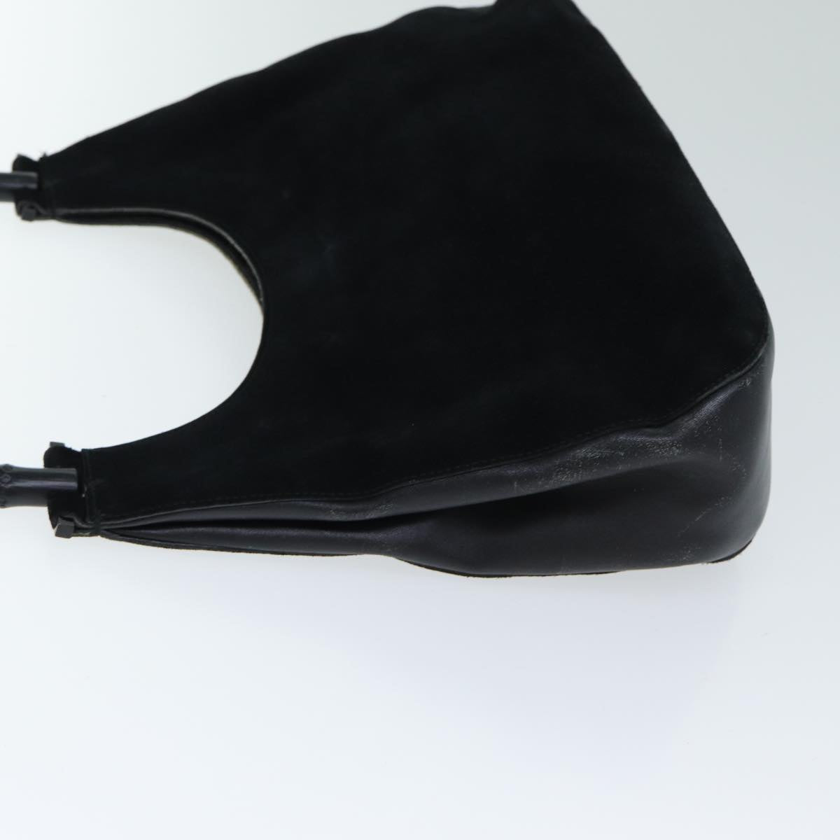 GUCCI Bamboo Shoulder Bag Suede Black 001 3739 yk13295