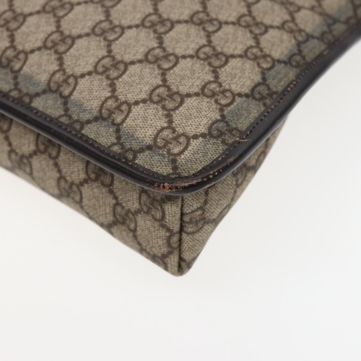 GUCCI GG Supreme Shoulder Bag PVC Leather Beige 92560 yk13296