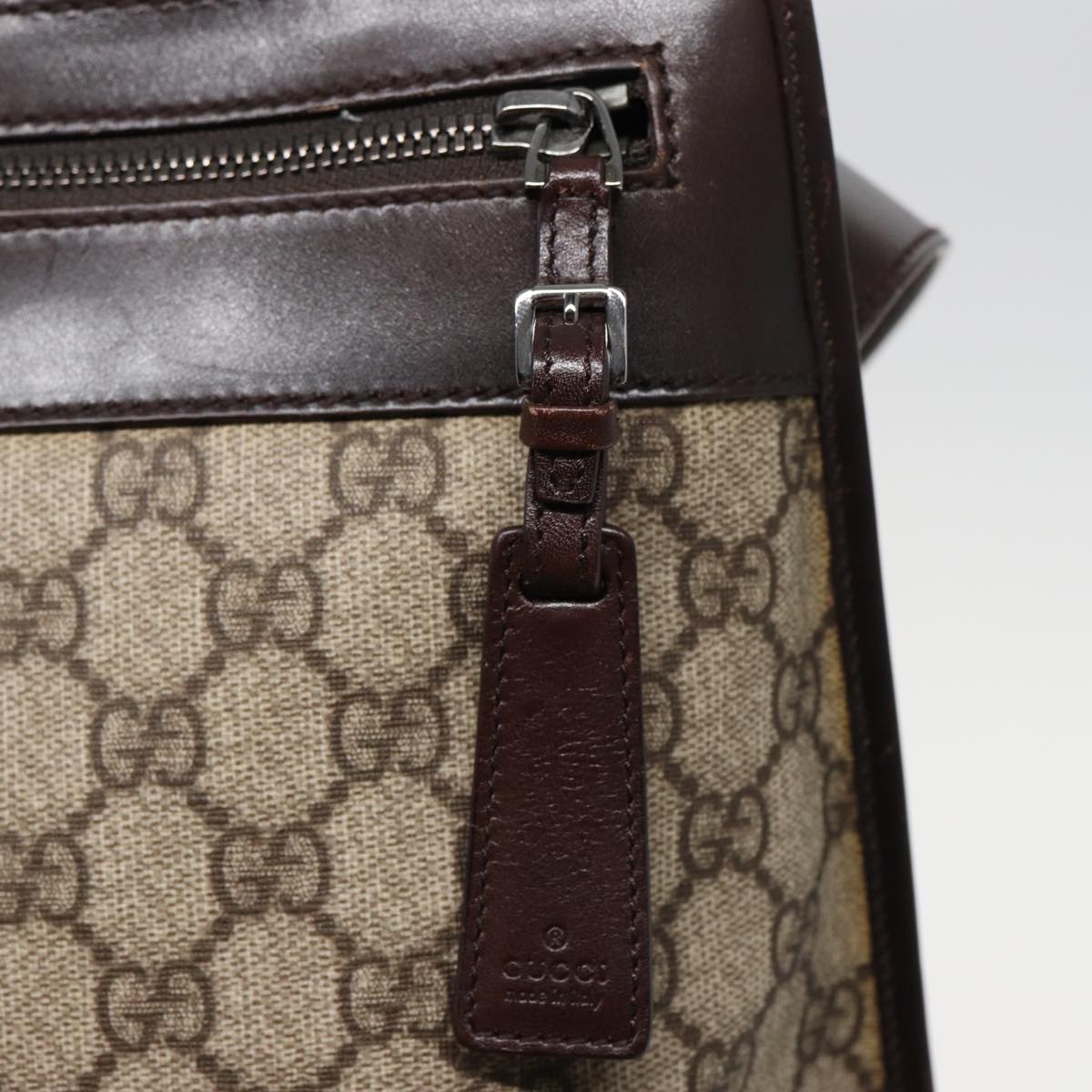 GUCCI GG Supreme Shoulder Bag PVC Leather Beige 92560 yk13296