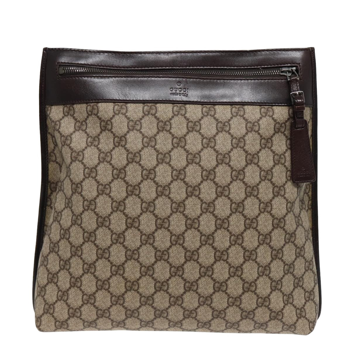 GUCCI GG Supreme Shoulder Bag PVC Leather Beige 92560 yk13296