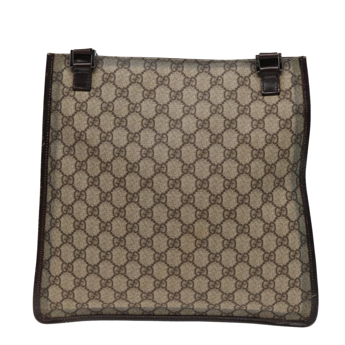 GUCCI GG Supreme Shoulder Bag PVC Leather Beige 92560 yk13296