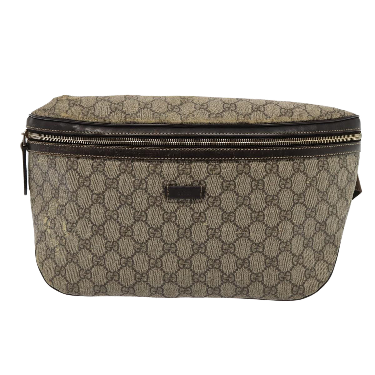 GUCCI GG Supreme Body Bag PVC Leather Beige yk13302