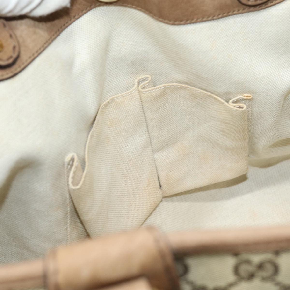 GUCCI GG Canvas Running Hand Bag Beige 247183 yk13303