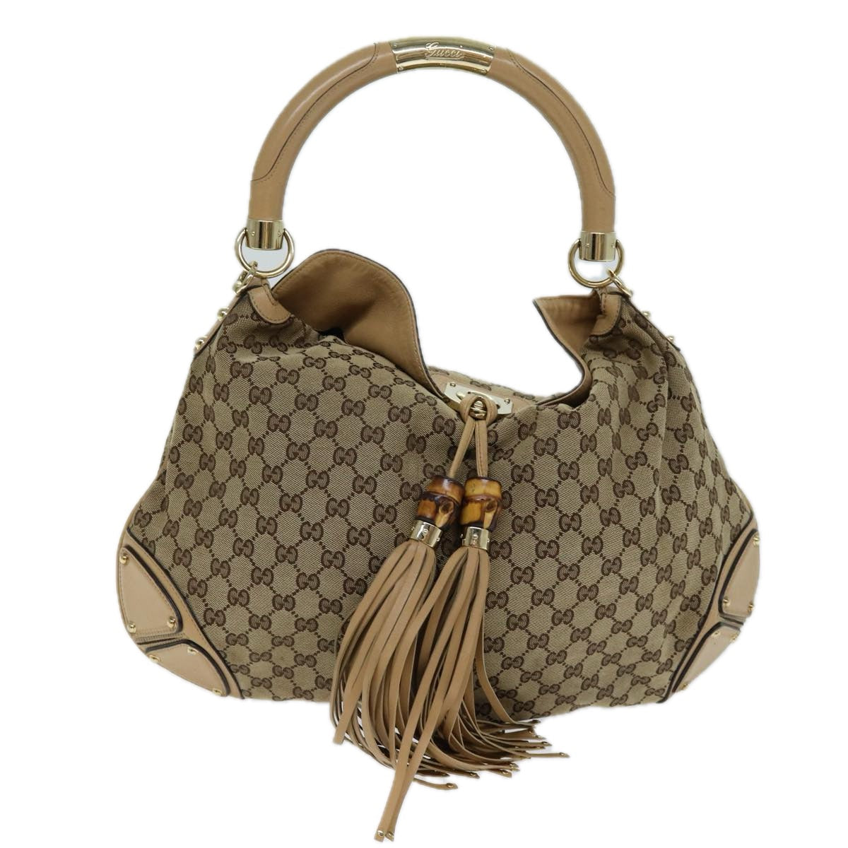 GUCCI GG Canvas Indy Hand Bag 2way Beige 182888 yk13331