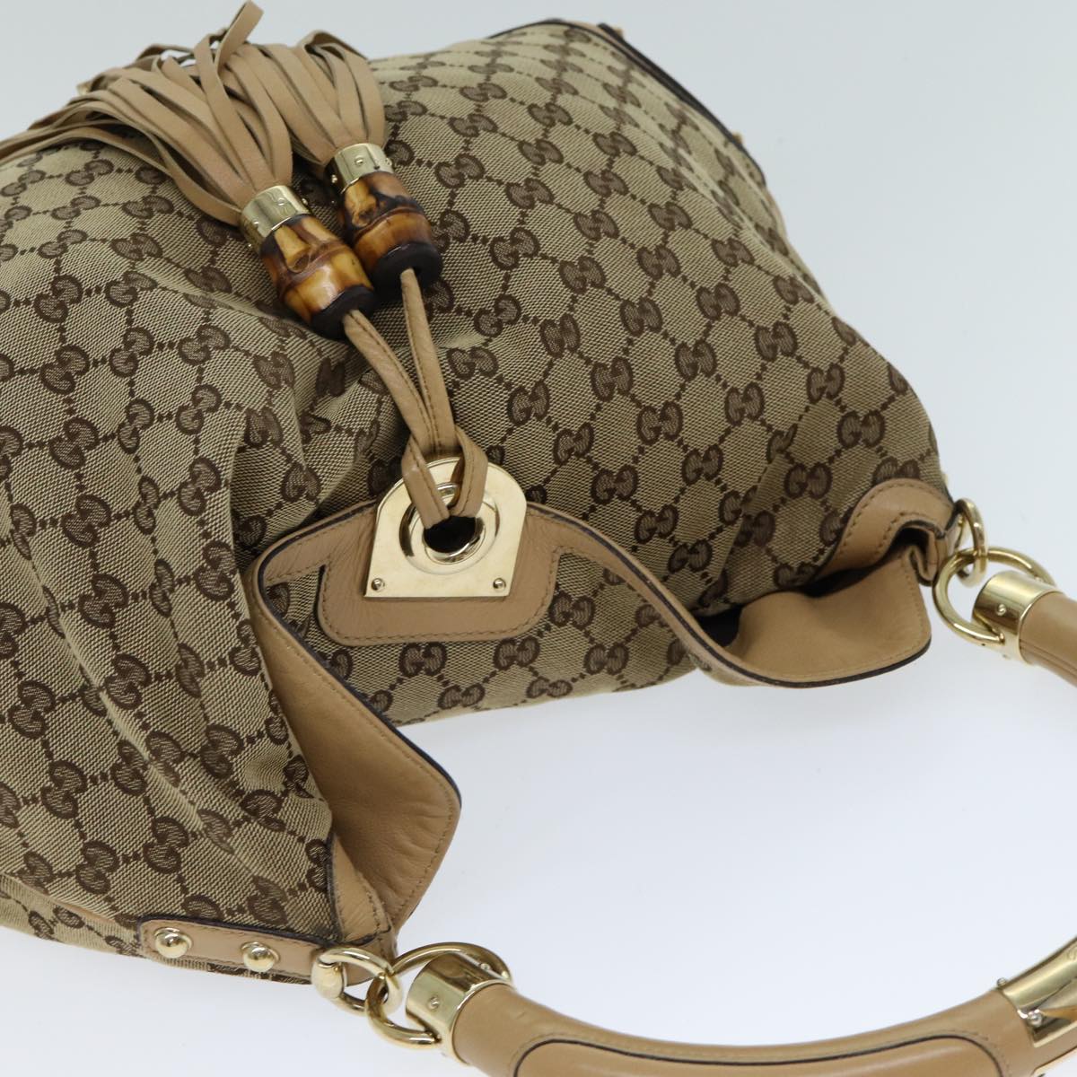 GUCCI GG Canvas Indy Hand Bag 2way Beige 182888 yk13331