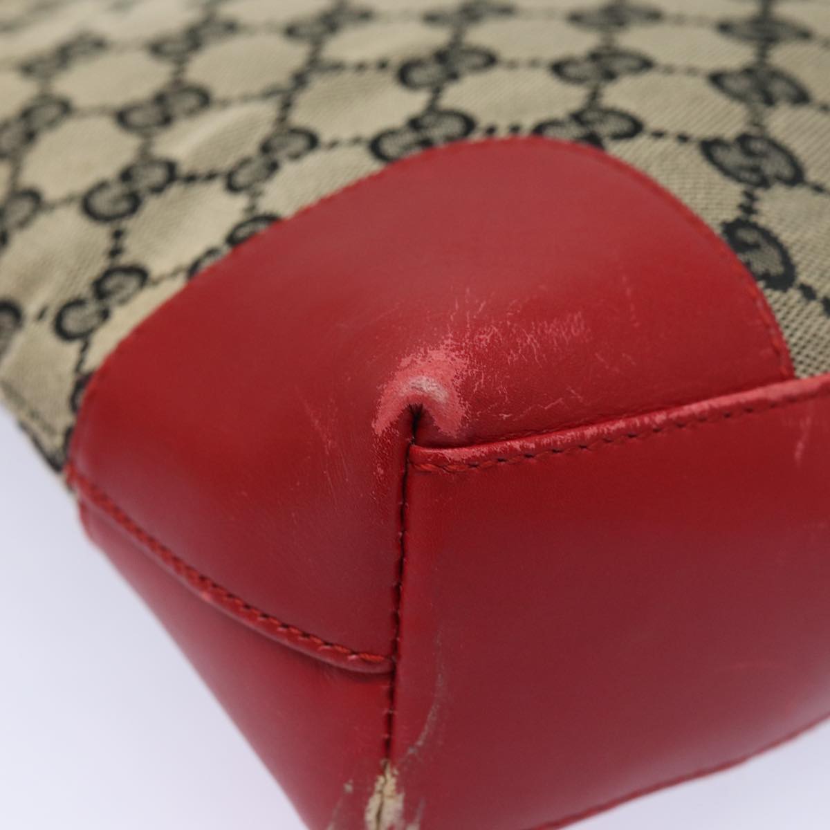 GUCCI GG Canvas Shoulder Bag Beige Red 001 4231 yk13379
