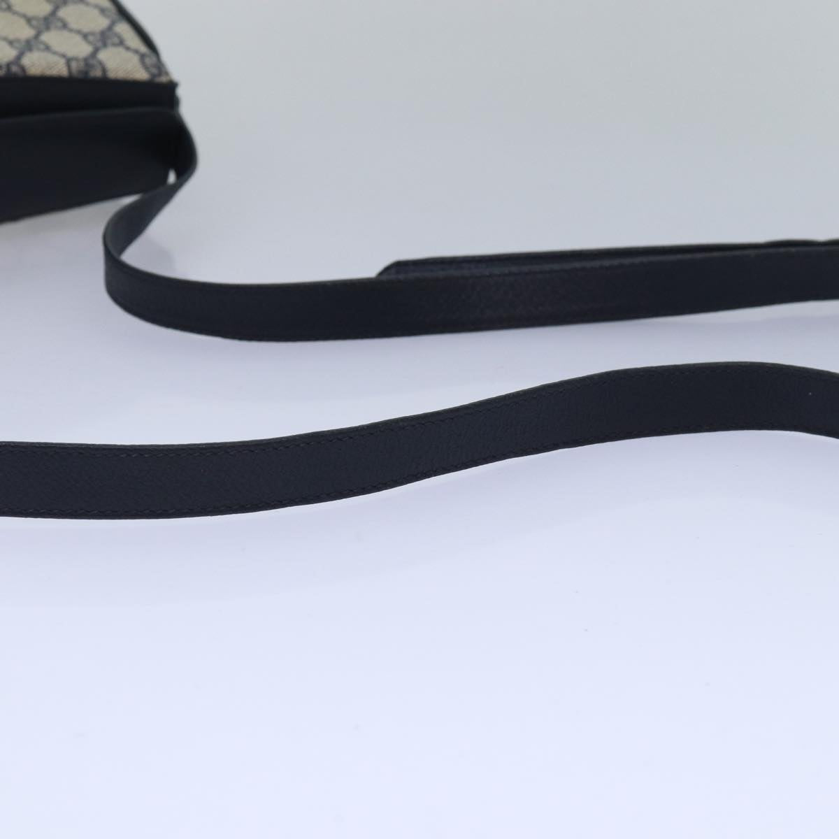 GUCCI GG Supreme Sherry Line Shoulder Bag PVC Navy Red 116 02 076 yk13428