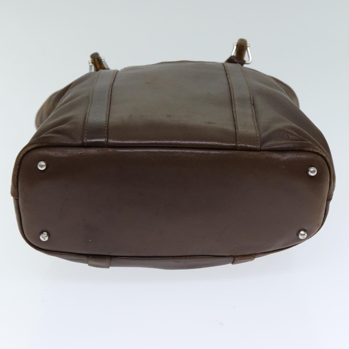 GUCCI Bamboo Hand Bag Leather Brown 000 1998 0508 yk13445