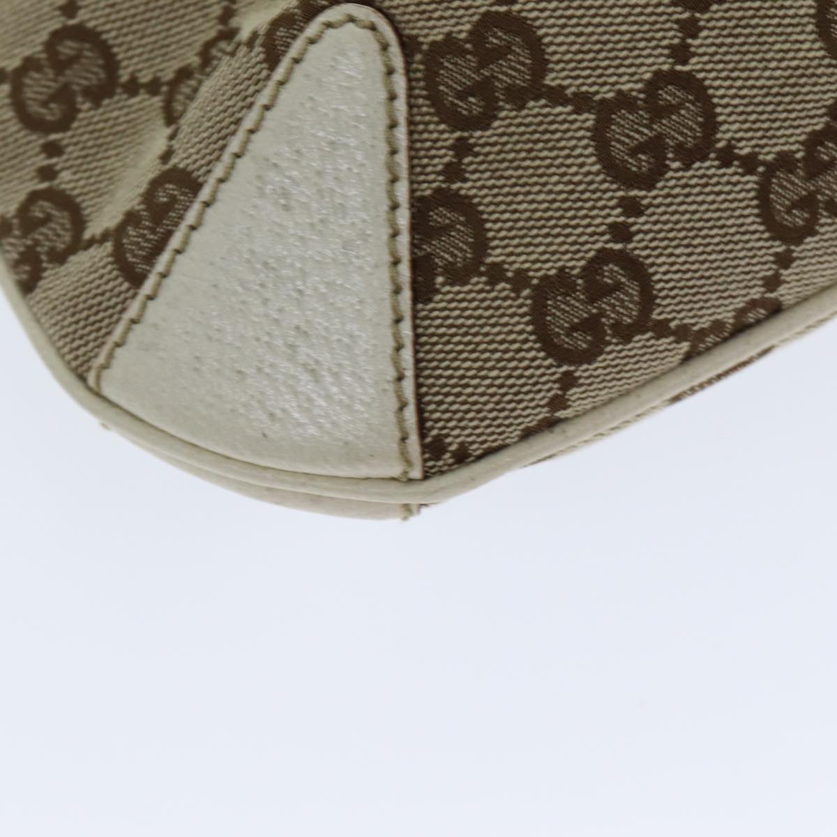 GUCCI GG Canvas Horsebit Shoulder Bag Beige yk13500