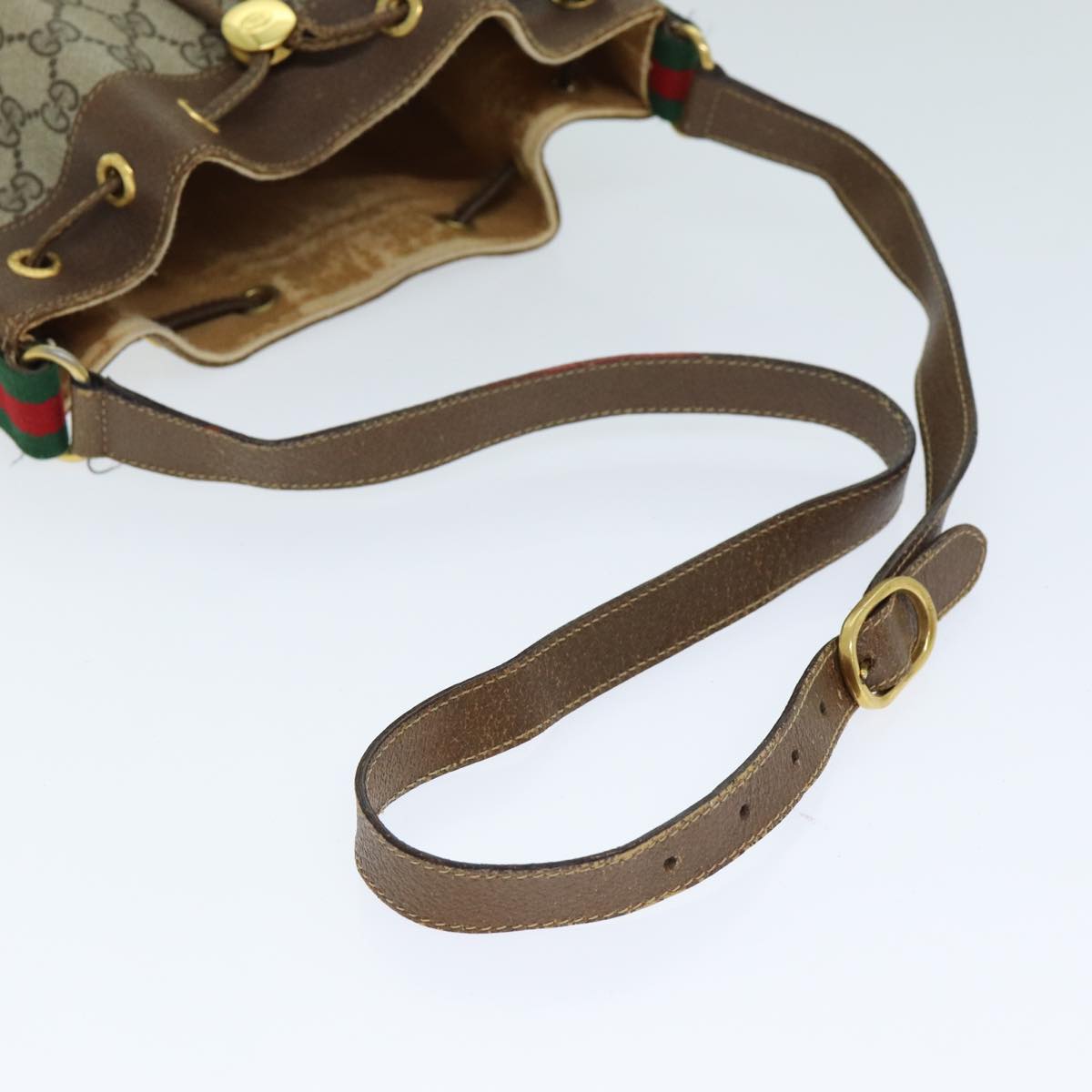 GUCCI GG Canvas Web Sherry Line Shoulder Bag Beige Red 41 02 034 yk13558