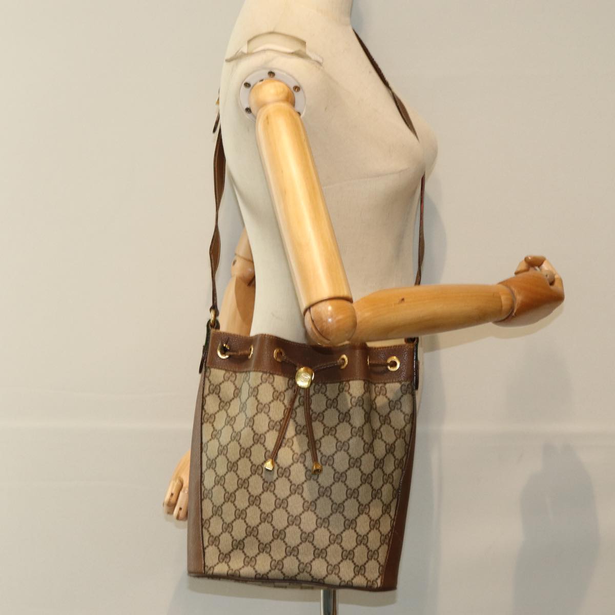 GUCCI GG Canvas Web Sherry Line Shoulder Bag Beige Red 41 02 034 yk13558
