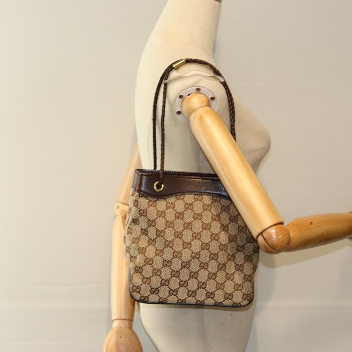 GUCCI GG Canvas Hand Bag Beige yk13565