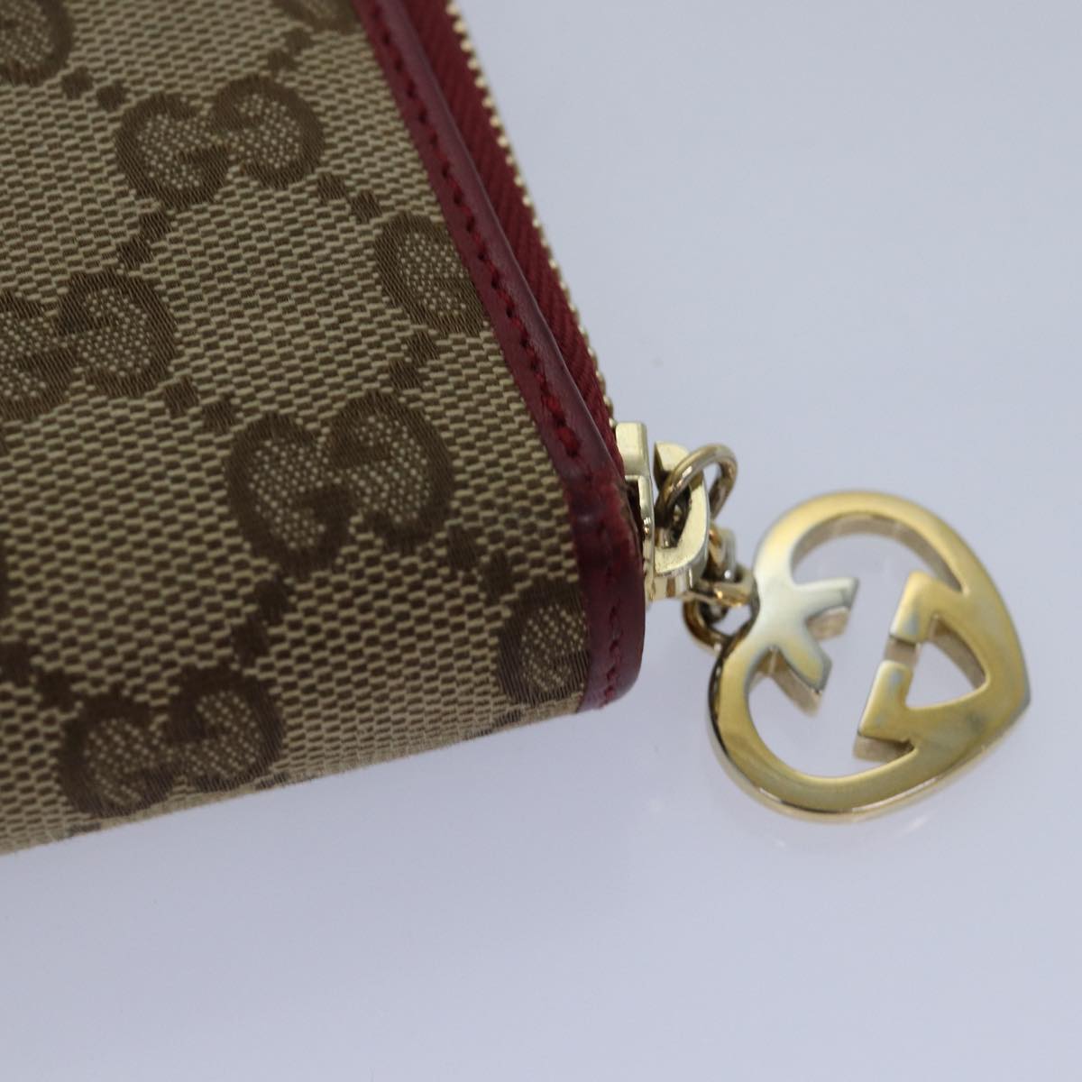 GUCCI GG Canvas Lovely Long Wallet Beige Beige yk13659