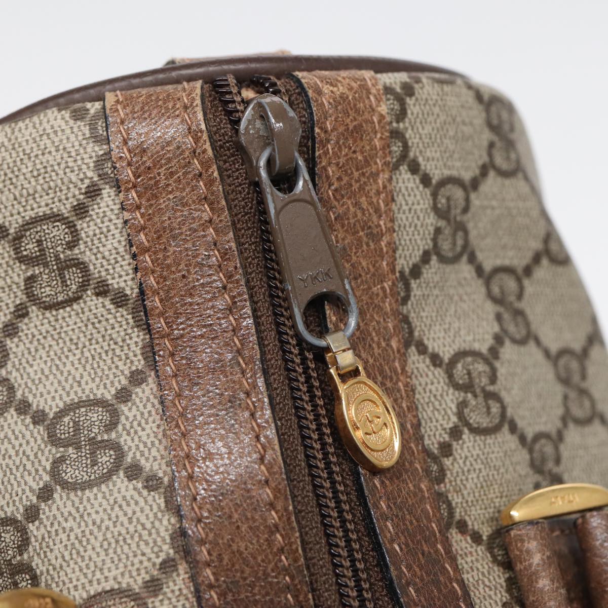 GUCCI GG Supreme Web Sherry Line Boston Bag PVC Beige 24 02 007 yk13661