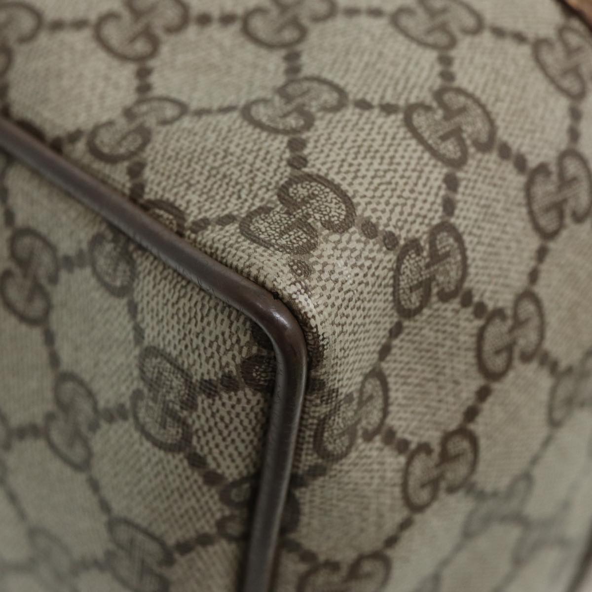 GUCCI GG Supreme Web Sherry Line Boston Bag PVC Beige 39 02 007 yk13664