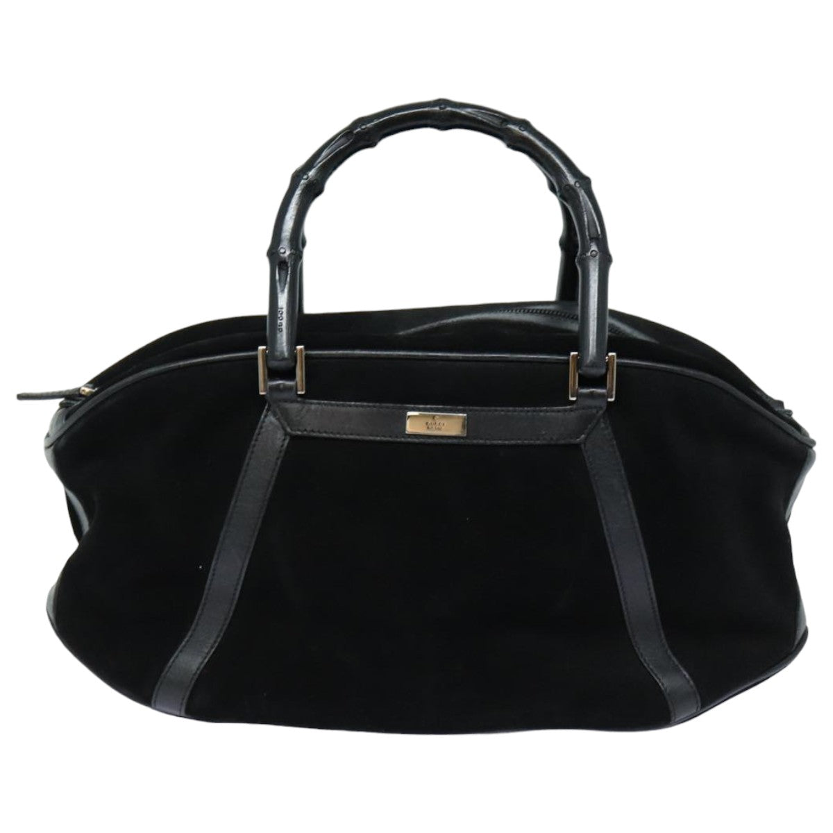 GUCCI Bamboo Hand Bag Suede Black 002 1084 200047 yk13665