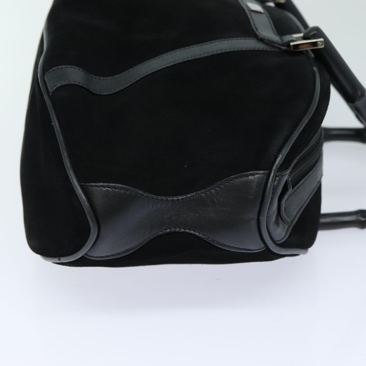 GUCCI Bamboo Hand Bag Suede Black 002 1084 200047 yk13665