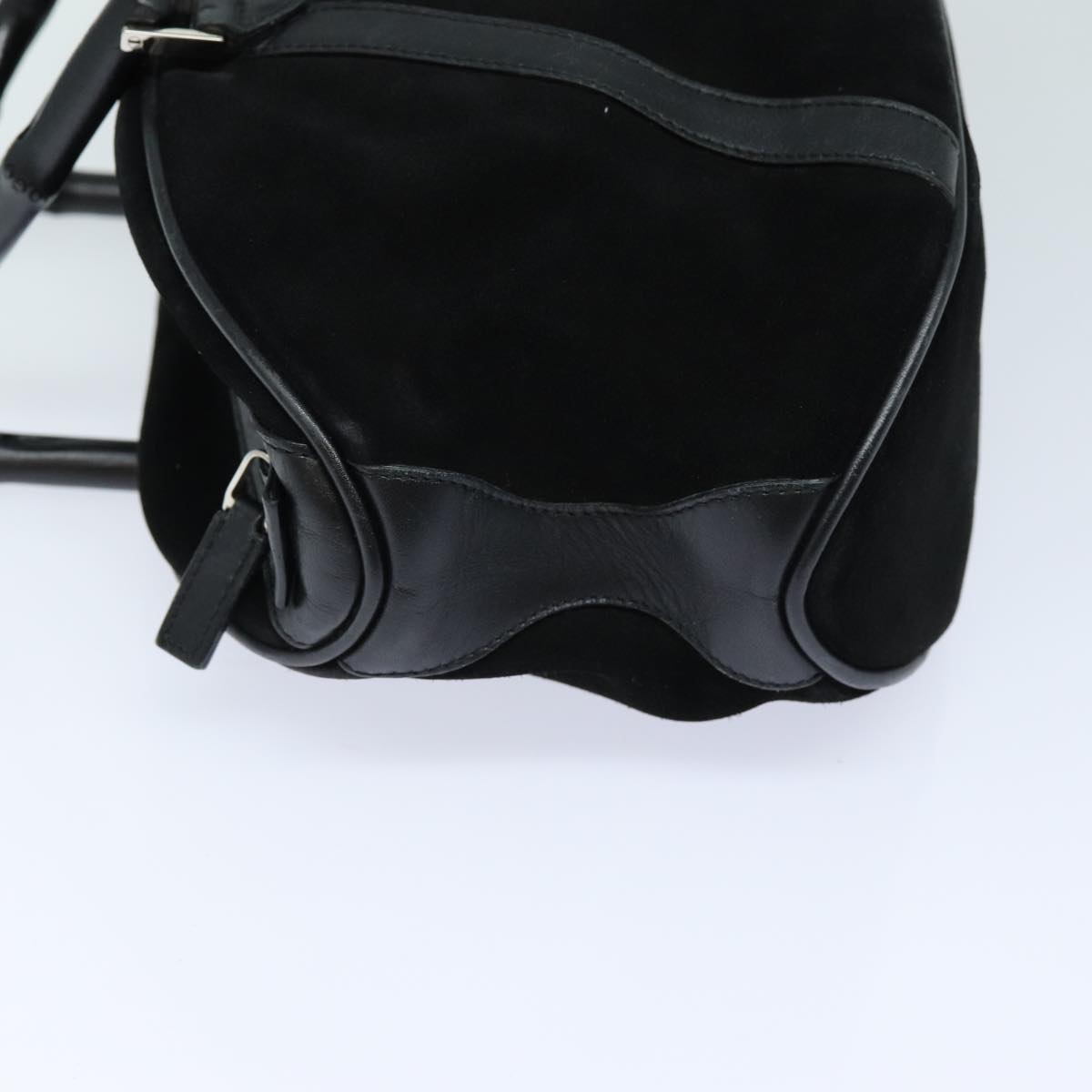 GUCCI Bamboo Hand Bag Suede Black 002 1084 200047 yk13665