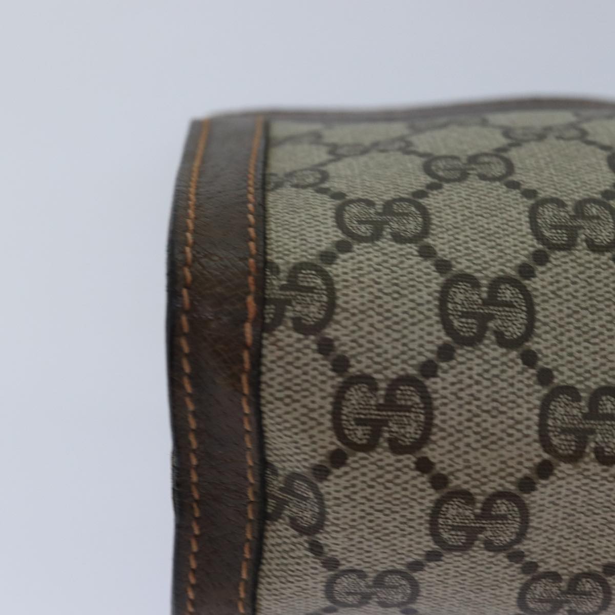 GUCCI GG Supreme Web Sherry Line Clutch Bag PVC Beige Red 89 01 001 yk13667