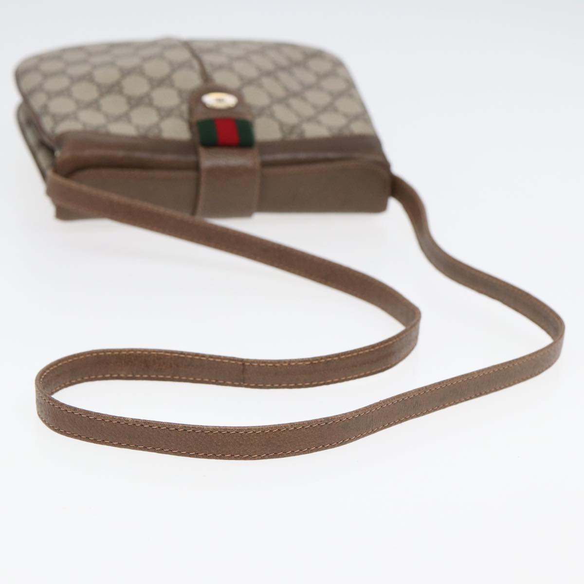 GUCCI GG Supreme Web Sherry Line Shoulder Bag PVC Beige 10 02 037 yk13680