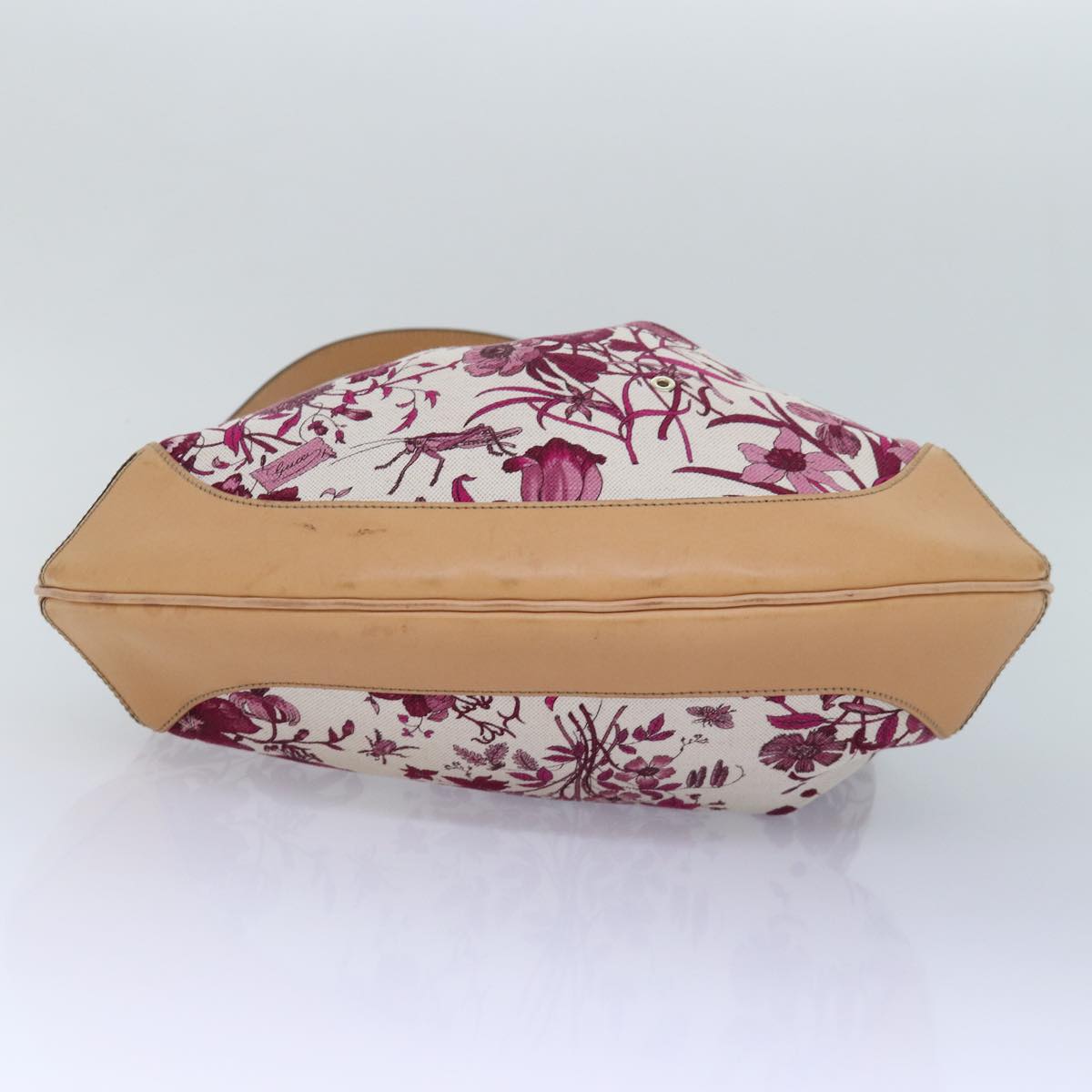 GUCCI Bamboo Flora Hand Bag Canvas 2way Pink 169961 yk13691